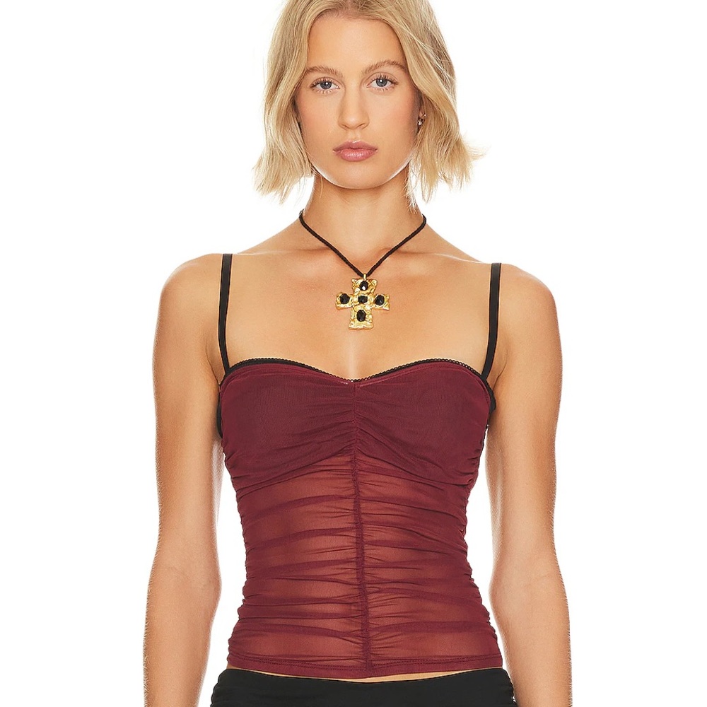 Revolve Miaou Renzo Tube Top in Bergundy XS